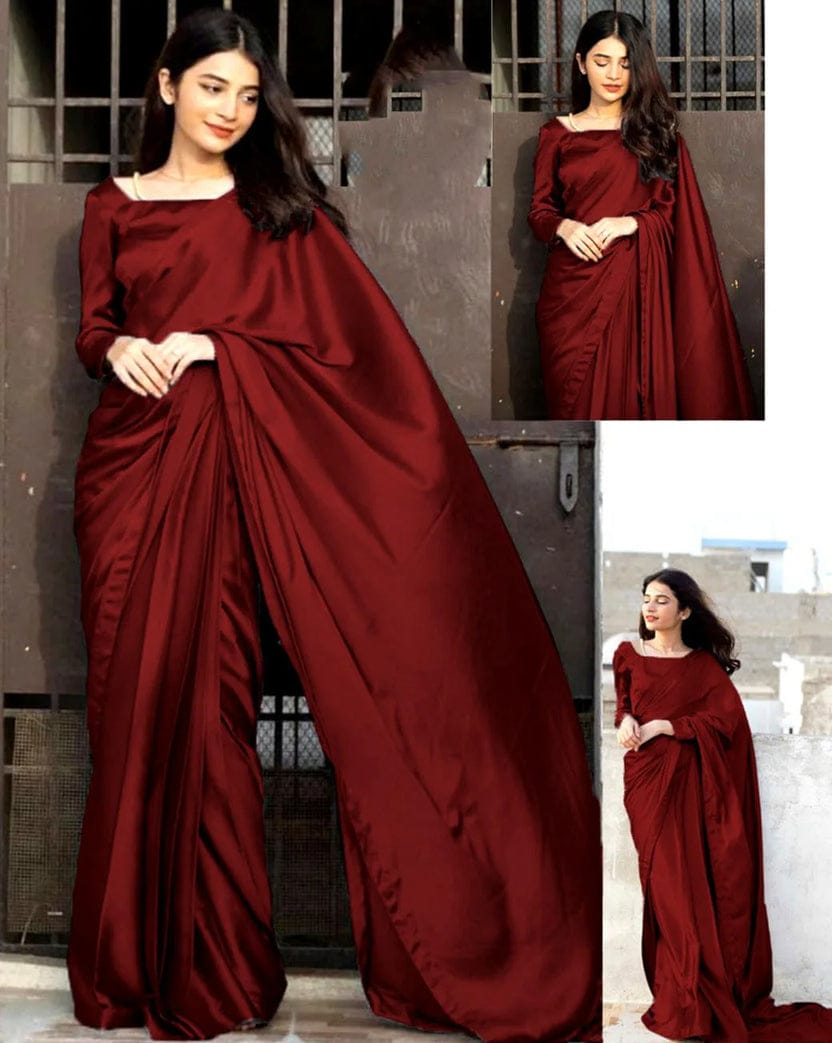 Stylish 7 yards Stitched Silk Saree